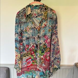 Johnny Was Multicolor Floral Shirt